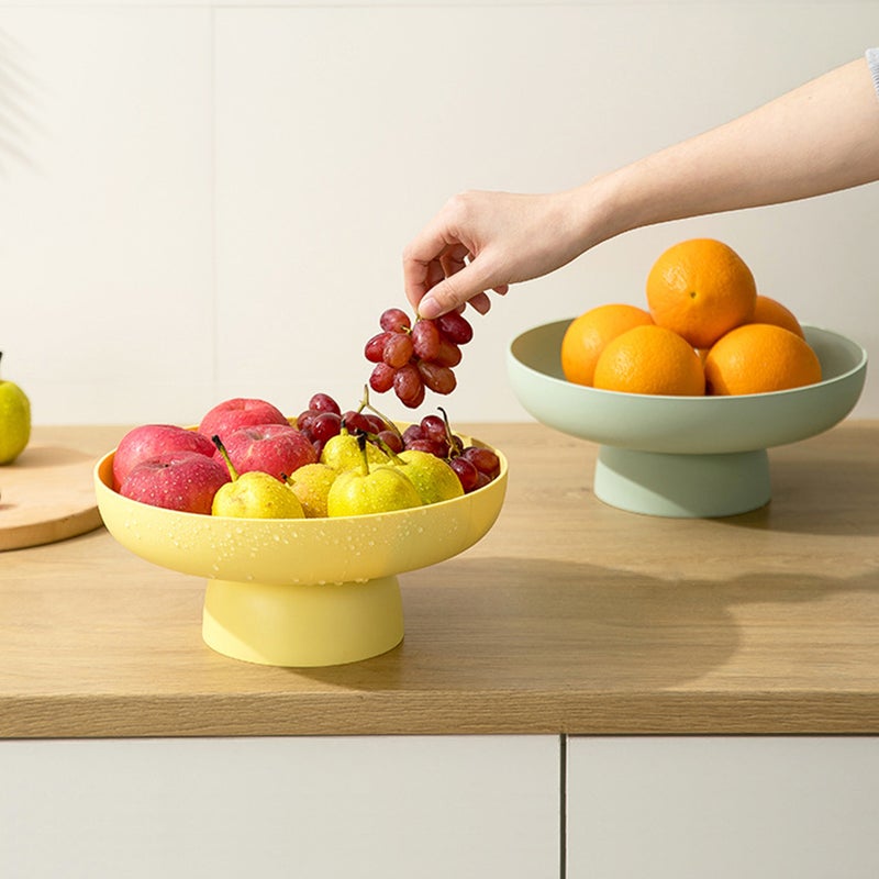 Portable Fruit Draining Bowl High Base Fruit Basket Decorative Fruit Holder - Image 1