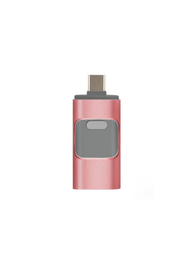USB Flash Drive Large Memory Multi-function USB Flash Drive Sufficient High-speed Switchable Plug Mobile Phone USB Flash Drive Large Capacity-Colour:Rose Gold (large Window)-Capacity:256GB - Image 1