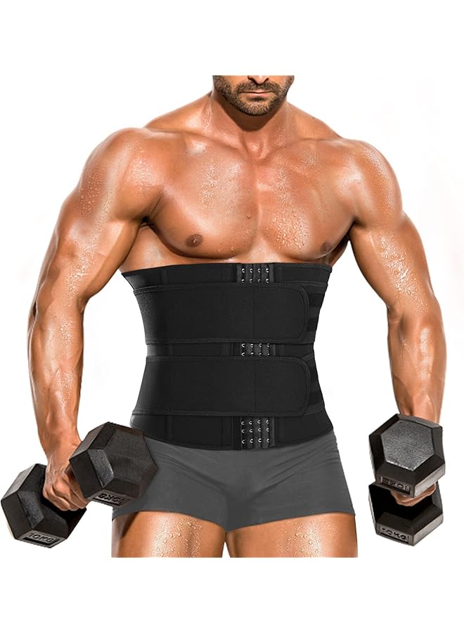 S-TOP Menâ€™s Waist Trainer Trimmer - Neoprene Adjustable Slimming Belt for Tummy Control, Sweat Waist Cincher with 3D Compression, Workout Body Shaper for Menï¼ˆXLï¼‰ - Image 1