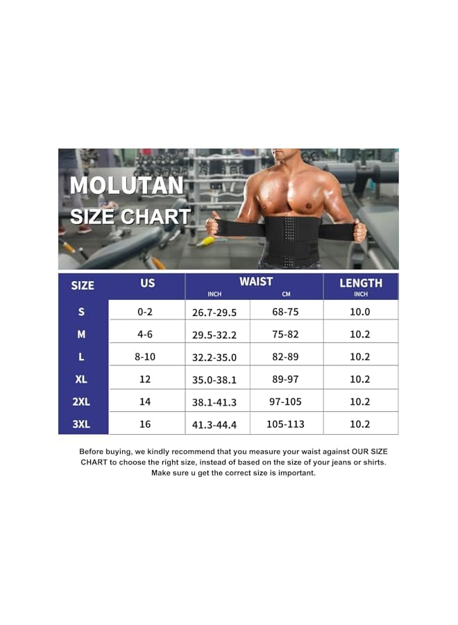 S-TOP Menâ€™s Waist Trainer Trimmer - Neoprene Adjustable Slimming Belt for Tummy Control, Sweat Waist Cincher with 3D Compression, Workout Body Shaper for Menï¼ˆXLï¼‰ - Image 3
