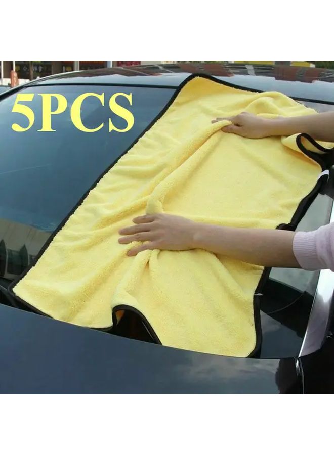 5 Pieces Large Microfiber Cleaning Towels 23.6 X 11.8 Inches Absorbent For Cars Pets Home Kitchen Bathroom Durable Easy Clean Car Polishing Fishing Supplies - Image 1