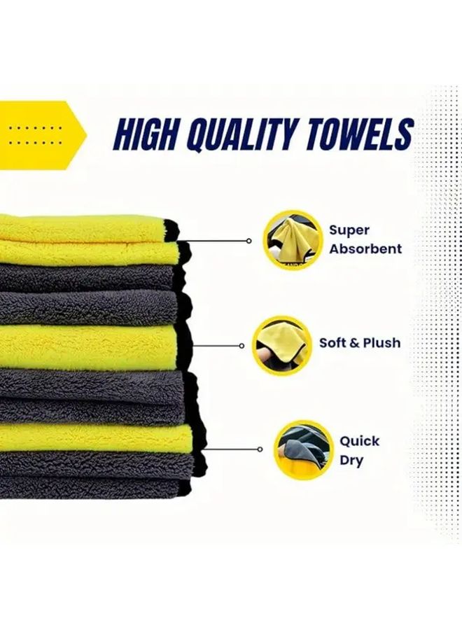 5 Pieces Large Microfiber Cleaning Towels 23.6 X 11.8 Inches Absorbent For Cars Pets Home Kitchen Bathroom Durable Easy Clean Car Polishing Fishing Supplies - Image 5