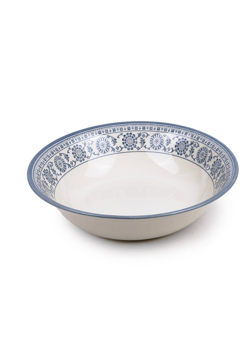 Claytan Plethora 9 inch Floral Pattern Ceramic Salad Bowl (Grey, Set of 6) - Image 4