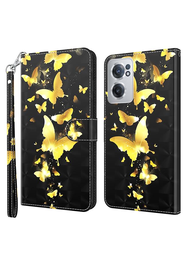 اس-توب جراب لهاتف OnePlus Nord CE 2 5G بنمط رسم ثلاثي الأبعاد مصنوع من مادة TPU + جلد PU - Image 1