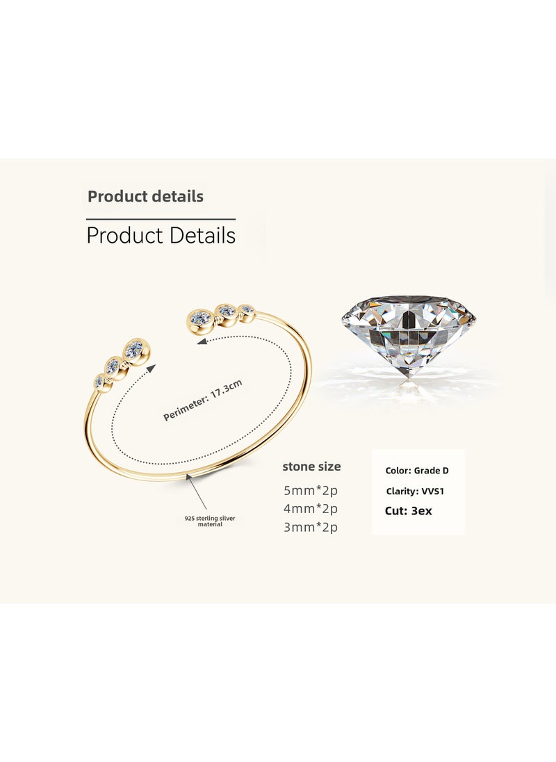 Generic - 2024 cross-border new small flower Mosan diamond bracelet summer small fresh bracelet women s925 silver jewelry wholesale Golden-pea pods - Image 1
