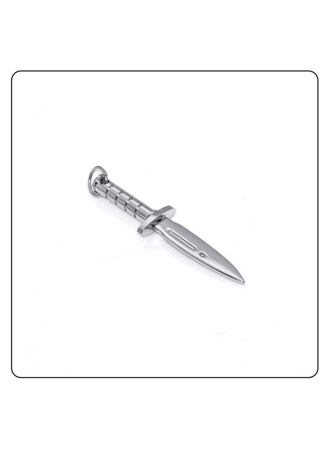Fusamk Fashion Titanium Steel Dagger Tag Pendant Knife Necklace - Image 2