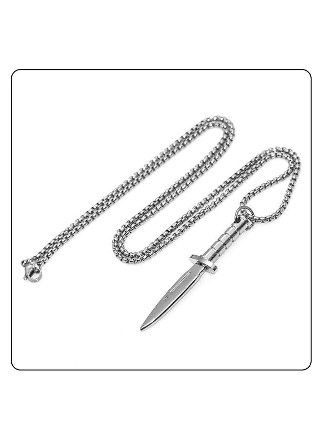Fusamk Fashion Titanium Steel Dagger Tag Pendant Knife Necklace - Image 5