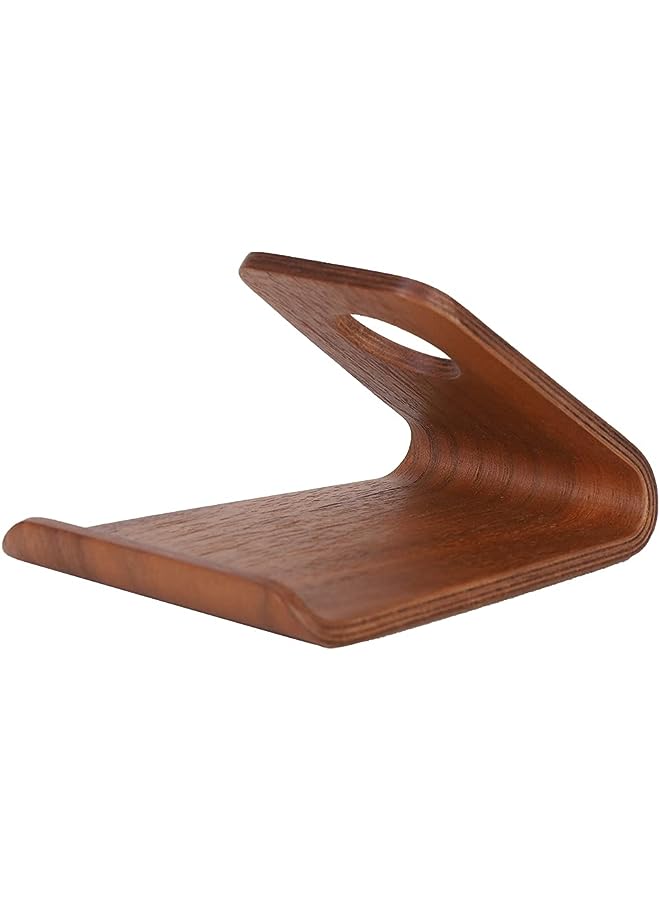 PROMASS Mobile Phone Holder, Mobile Phone Bracket, Lightweight Smooth Portable Upright Mobile Phone Accessory for Home with Self-adhesive Pads Office(Black walnut) - Image 1