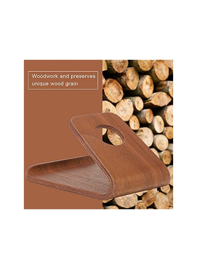 PROMASS Mobile Phone Holder, Mobile Phone Bracket, Lightweight Smooth Portable Upright Mobile Phone Accessory for Home with Self-adhesive Pads Office(Black walnut) - Image 4