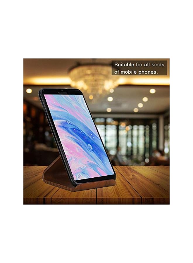 PROMASS Mobile Phone Holder, Mobile Phone Bracket, Lightweight Smooth Portable Upright Mobile Phone Accessory for Home with Self-adhesive Pads Office(Black walnut) - Image 3