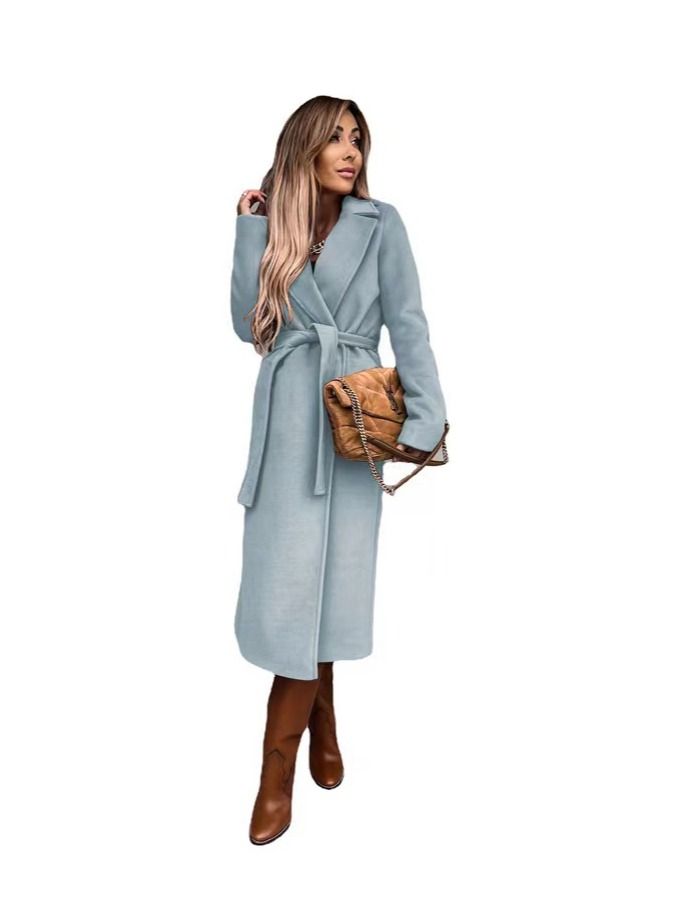 Loquat Fashion Simple Lace-up Trench Overcoat 