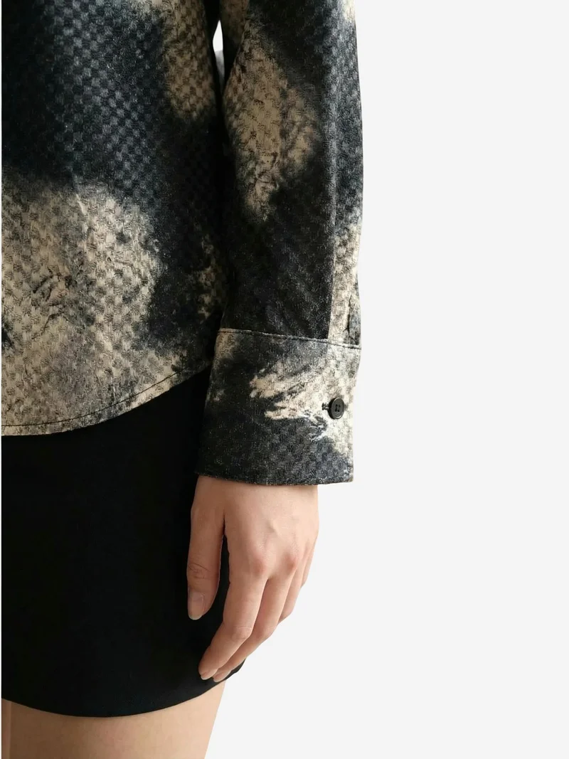 My Fashion Multicolor MY FASHION Women’s Abstract Velvet Woven Shirt for Women | Best Price UAE