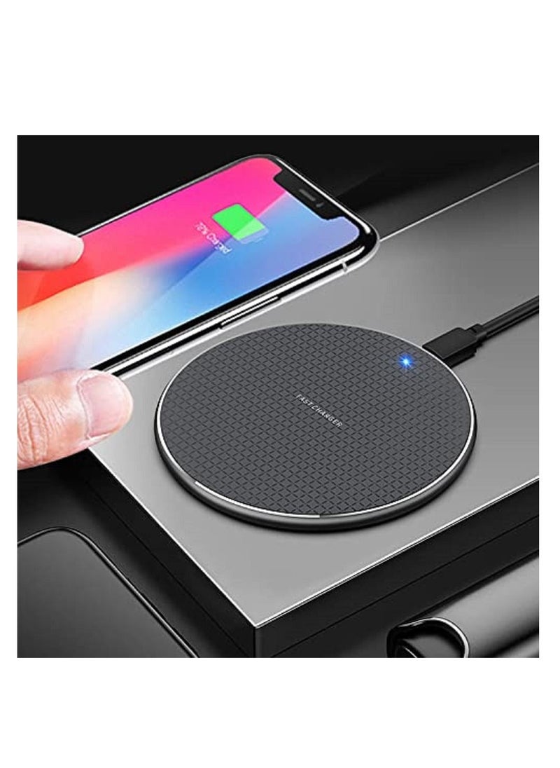SYOSI - Slim Wireless Charger, Universal 10W Wireless Fast Charging Pad (All Mobile Devices) Compatible with iPhone/Android/Apple/Samsung Models/Galaxy S21/S20 Ultra/S10/S9/Note 10, Pixel 5/4 XL  (Black) - Image 1
