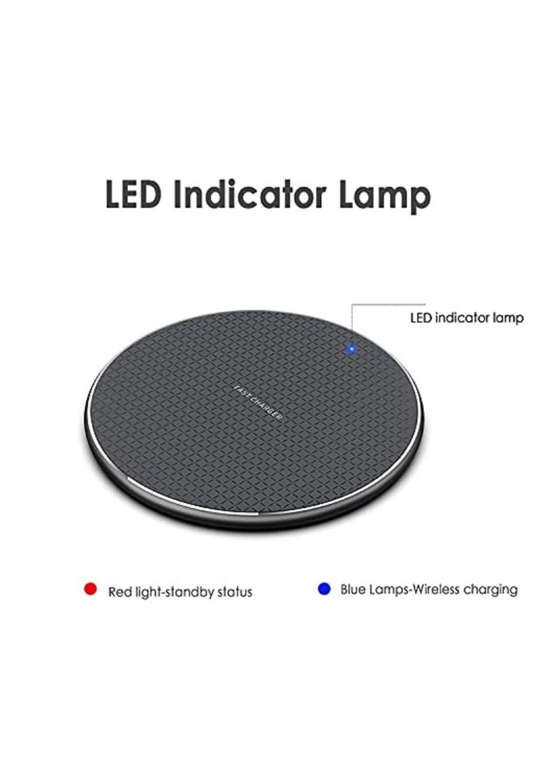 SYOSI - Slim Wireless Charger, Universal 10W Wireless Fast Charging Pad (All Mobile Devices) Compatible with iPhone/Android/Apple/Samsung Models/Galaxy S21/S20 Ultra/S10/S9/Note 10, Pixel 5/4 XL  (Black) - Image 1