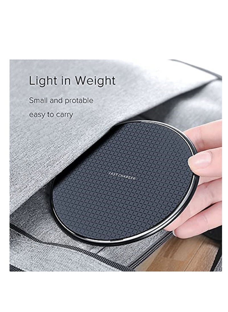 SYOSI - Slim Wireless Charger, Universal 10W Wireless Fast Charging Pad (All Mobile Devices) Compatible with iPhone/Android/Apple/Samsung Models/Galaxy S21/S20 Ultra/S10/S9/Note 10, Pixel 5/4 XL  (Black) - Image 1