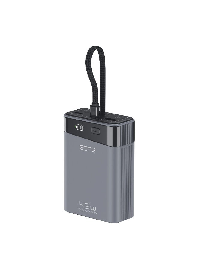 EONE GLANT Power Bank 20000mAh 45W Fast Charging, Multi-Port Portable Charger with LED Battery Display, External Battery for iPhone, Android, Tablet & Devices – Grey - Image 1