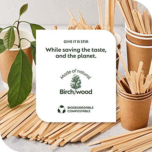 CulinWare Birch Wood Coffee/Beverage Stirrers 7" (1000 pack) Eco-Friendly Great For Your Coffee Nook. - Image 3