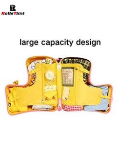 RollsTimi  Ride on Kids Luggage with Wheels for Girls and Boys,Hard-sided Kids Rolling Suitcase for Toddler,Pink  - Image 3