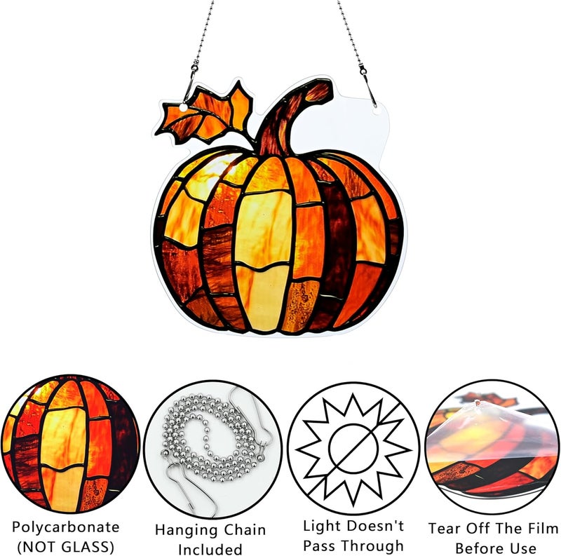 thmnj Fall Pumpkin Ornaments Colorful Window Hanging Decorations Home Wall Decor for Indoor Outdoor - Image 3