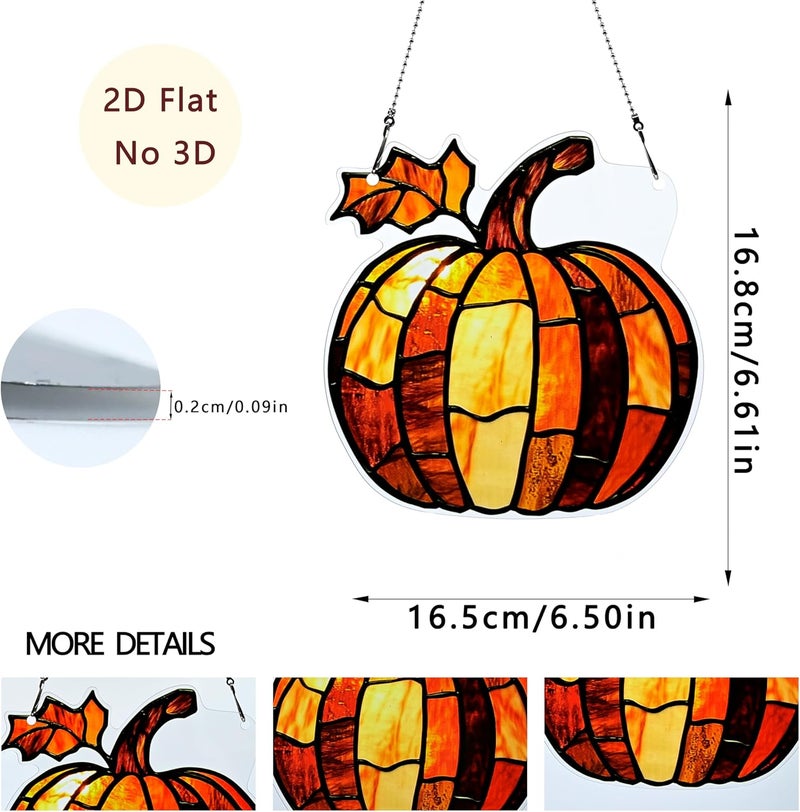 thmnj Fall Pumpkin Ornaments Colorful Window Hanging Decorations Home Wall Decor for Indoor Outdoor - Image 2