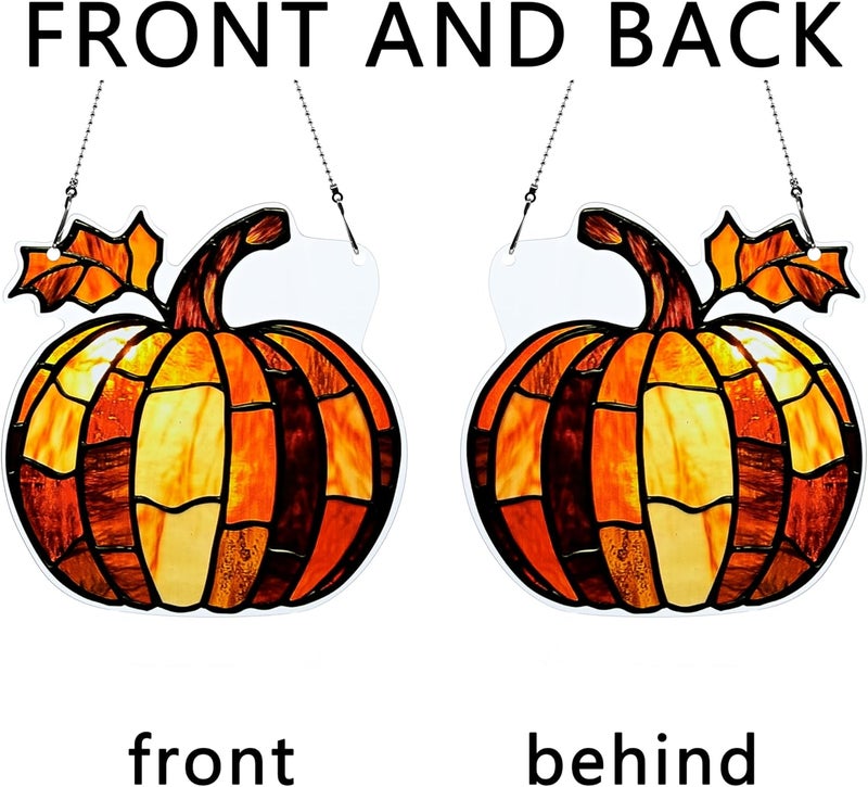 thmnj Fall Pumpkin Ornaments Colorful Window Hanging Decorations Home Wall Decor for Indoor Outdoor - Image 4