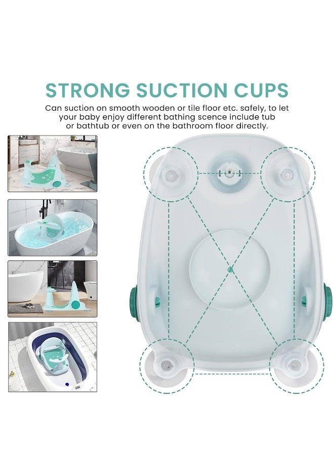HASTHIP® Baby Bath Seat, Anti-Slip Bath Seat, with Water Spray and Suction Cup Newborn Infant Baby Bath Chair, Adjustable Backrest Support Bath Seat for Baby 6-18 Months(Greey) - Image 3