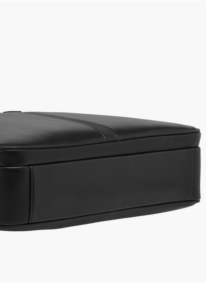 DUCHINI - Solid Laptop Bag with Double Handles and Zip Closure - Image 1