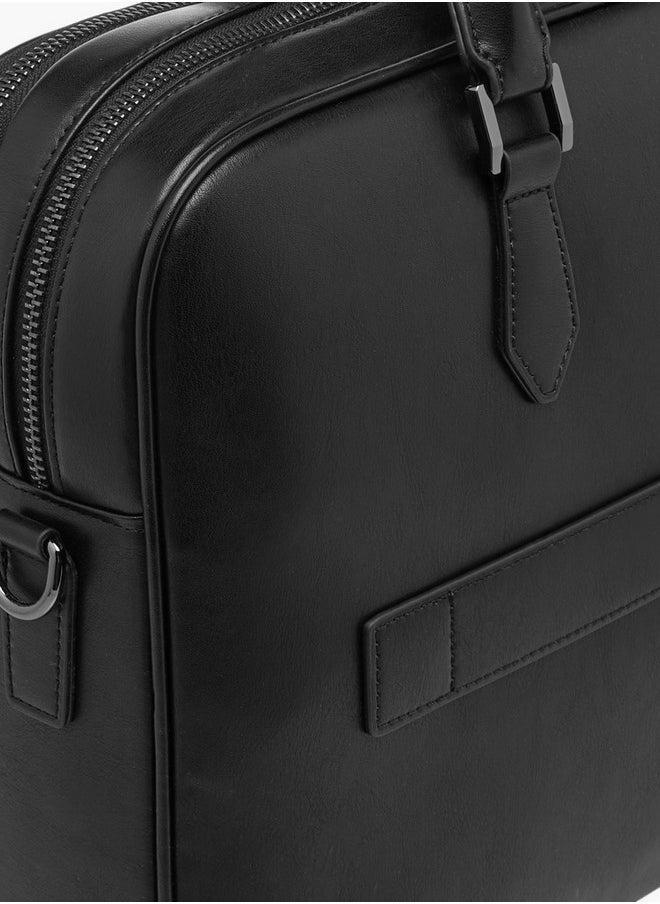 DUCHINI Solid Laptop Bag with Double Handles and Zip Closure  - Image 5