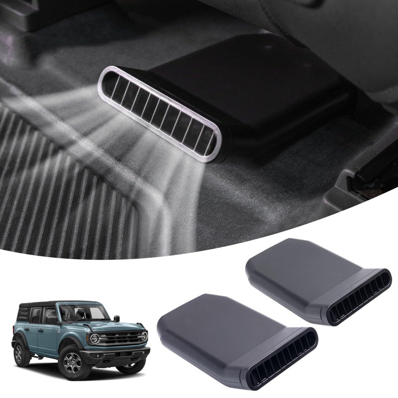 موزعات هواء تحت المقعد TOPINSTALL 2025 متوافقة مع فورد برونكو 2021-2025 4 أبواب، تمديد هواء صيفي للمقعد الخلفي 2PCS تناسب سجادات الأرضية العادية OEM