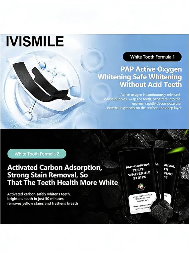 IVISMILE Teeth Whitening Strips, 28 Sensitive Teeth Whitening Individual Strips, Professional Safe Tooth Whitening Kits, Teeth Cleaning Strip For Fast Remove Yellowing Tooth Strip - Image 4