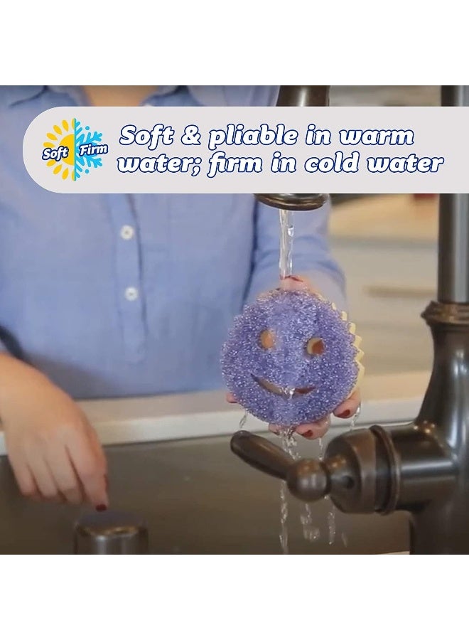 Scrub Daddy Scrub Mommy Dual Sided Scrubber + Sponge Multi-Pack Set Of 4 Pink - Image 3