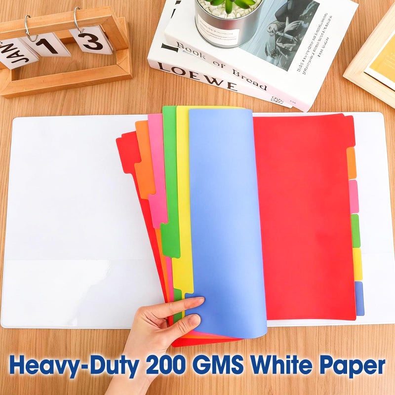 YesBes 102 Pcs Colored Binder Dividers with Tabs, 1/6 Cut Tabs, Dividers for 3 Ring Binder, Blank Write On Binder Dividers in 6 Tab Sets, Letter Size, 102 Dividers, 17 Sets, Multicolor - Image 5