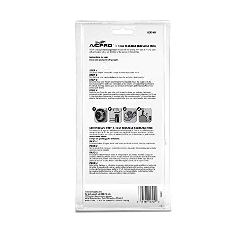 A/C Pro Certified Car Air Conditioner Refrigerant Recharge Kit, AC Recharge Kit Compatible with Self Sealing Valve Cans of R-134A, Includes Hose and Can Tap Dispenser, 8 In, A/C Pro - Image 2