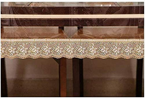 Yellow Weaves Plastic Floral Rectangular Waterproof Dining Table Cover (Transparent, 90 x 60 Inches, Pack of 1) - Image 3