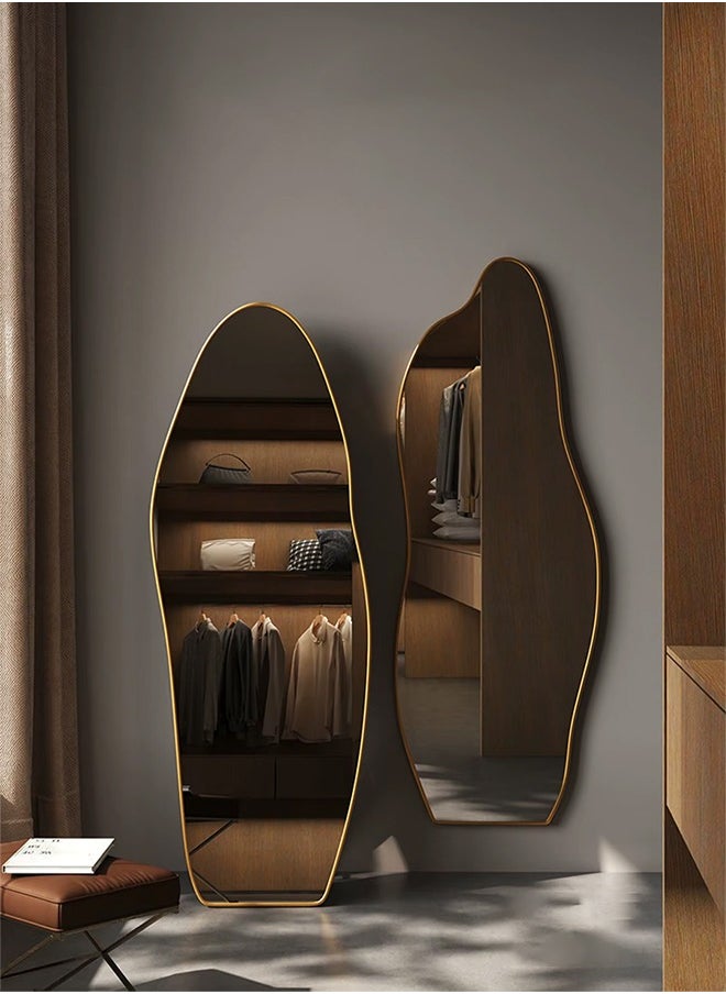 Taimi - Luxury Full-Length Irregular Gold Frame Mirror With Mango or Cloud Shape - Asymmetrical Standing & Wall Mount Mirror for Bedroom, Living Room, Entryway, 180x80cm - Image 1