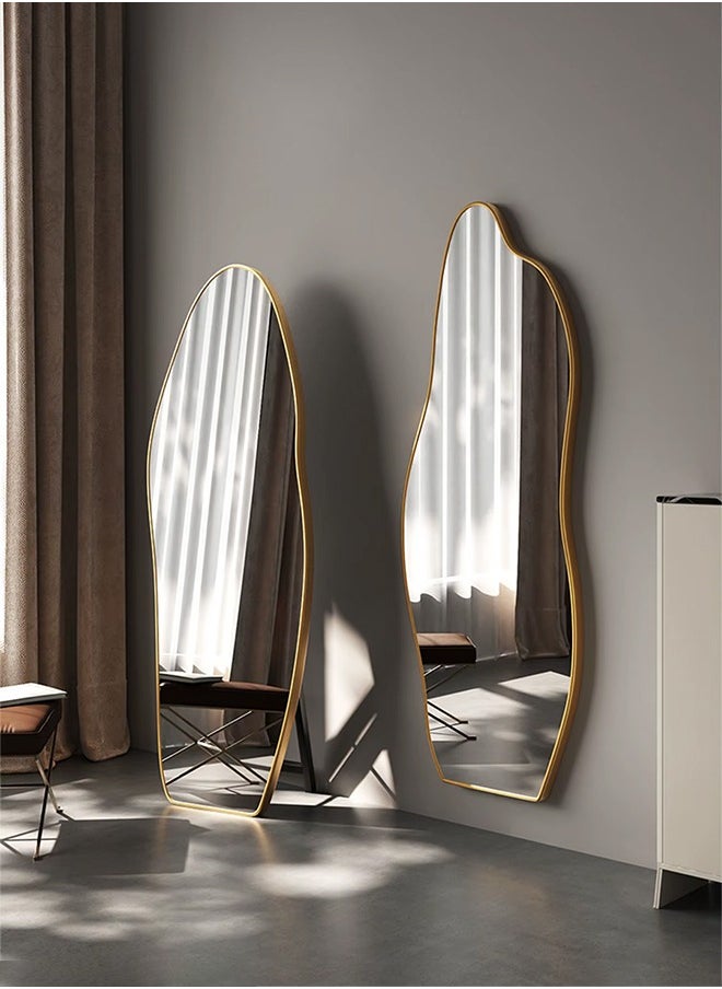 Taimi - Luxury Full-Length Irregular Gold Frame Mirror With Mango or Cloud Shape - Asymmetrical Standing & Wall Mount Mirror for Bedroom, Living Room, Entryway, 180x80cm - Image 1