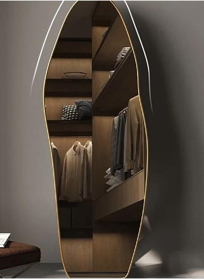 Taimi - Luxury Full-Length Irregular Gold Frame Mirror With Mango or Cloud Shape - Asymmetrical Standing & Wall Mount Mirror for Bedroom, Living Room, Entryway, 180x80cm - Image 1