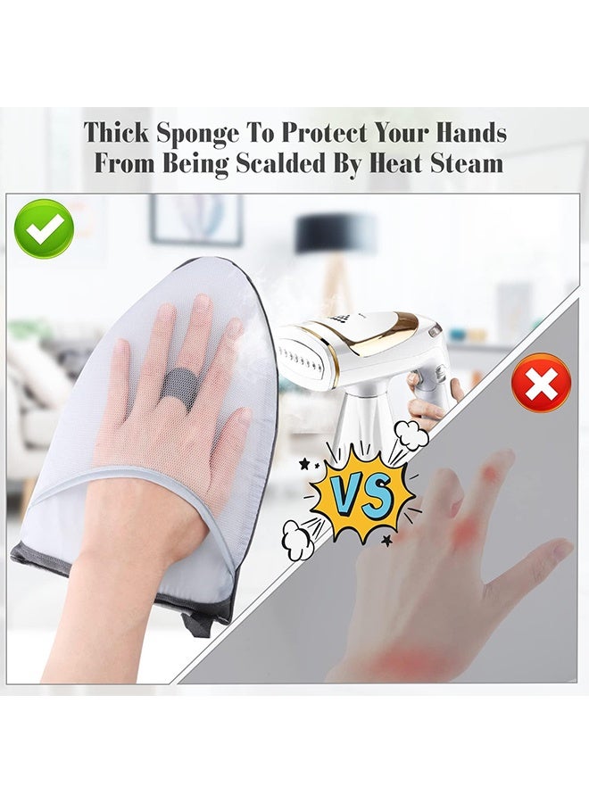 2Pcs Ironing Gloves for Clothes Steamer Anti Steam Glove Heat Resistant Small Ironing Board for Handheld Steamer  Waterproof Ironing Mitt with Finger Loop Garment Steamer Accessories - Image 4