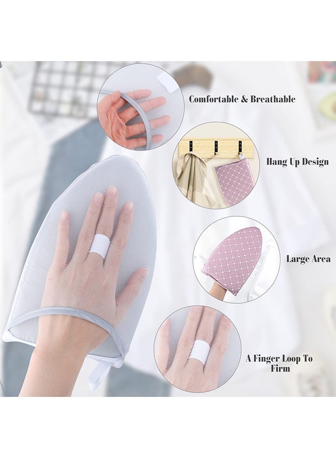 2Pcs Ironing Gloves for Clothes Steamer Anti Steam Glove Heat Resistant Small Ironing Board for Handheld Steamer  Waterproof Ironing Mitt with Finger Loop Garment Steamer Accessories - Image 2