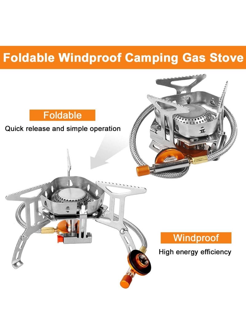 بلو فاير الموقد الغازي المحمول فائق الخفة 3500 واط - موقد تخييم مقاوم للرياح مع إشعال بيزو وحقيبة حمل، تصميم مضغوط قابل للطي للتخييم، المشي لمسافات طويلة، النزهات والطهي في الهواء الطلق | سطح طهي للطوارئ - Image 2