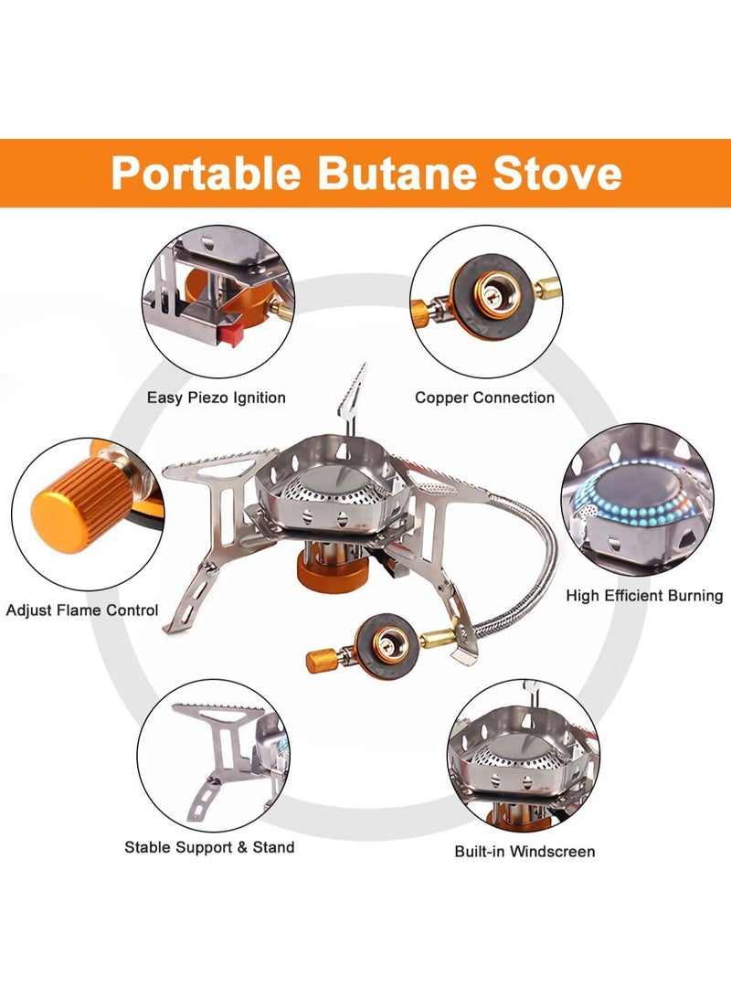 بلو فاير الموقد الغازي المحمول فائق الخفة 3500 واط - موقد تخييم مقاوم للرياح مع إشعال بيزو وحقيبة حمل، تصميم مضغوط قابل للطي للتخييم، المشي لمسافات طويلة، النزهات والطهي في الهواء الطلق | سطح طهي للطوارئ - Image 3