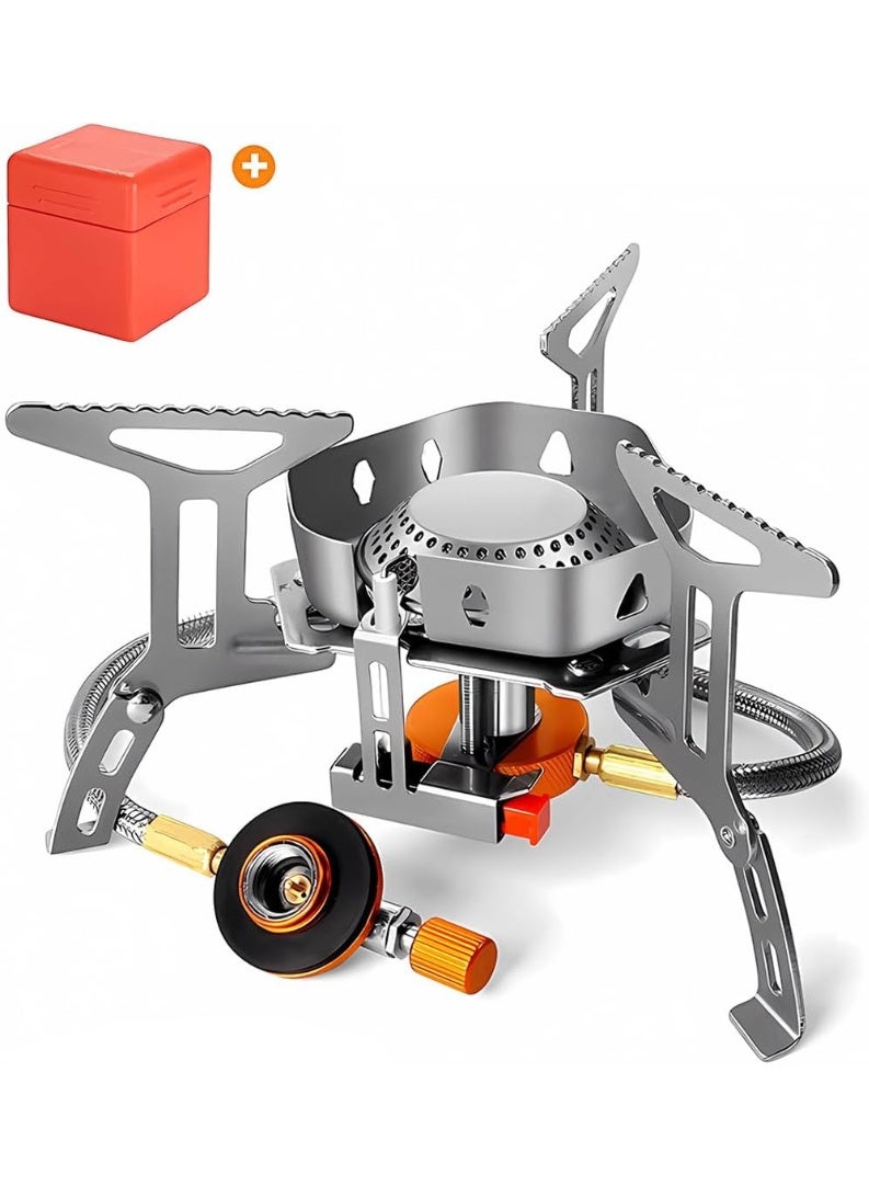 بلو فاير الموقد الغازي المحمول فائق الخفة 3500 واط - موقد تخييم مقاوم للرياح مع إشعال بيزو وحقيبة حمل، تصميم مضغوط قابل للطي للتخييم، المشي لمسافات طويلة، النزهات والطهي في الهواء الطلق | سطح طهي للطوارئ - Image 1