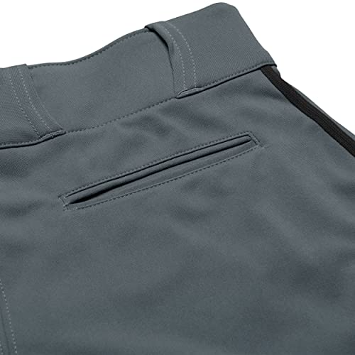 CHAMPRO Boys' Triple Crown Open Bottom Youth Baseball Pants, Graphite, Black Pipe, X-Large - Image 4