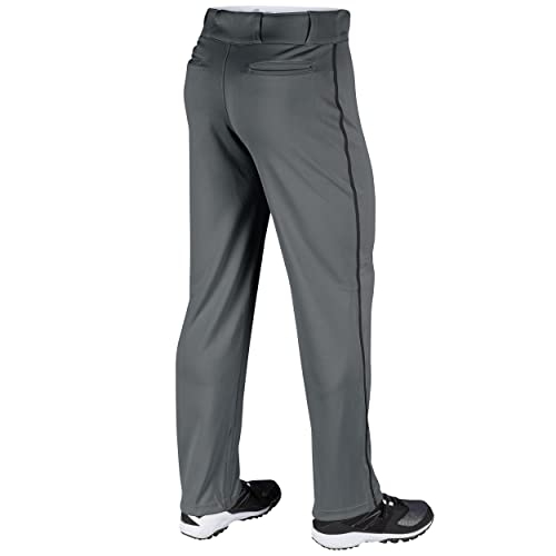 CHAMPRO Boys' Triple Crown Open Bottom Youth Baseball Pants, Graphite, Black Pipe, X-Large - Image 2