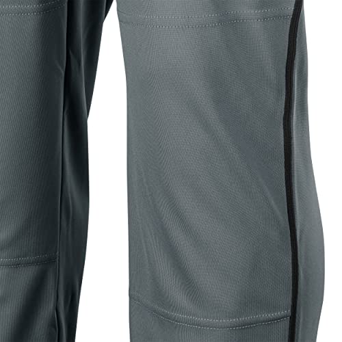 CHAMPRO Boys' Triple Crown Open Bottom Youth Baseball Pants, Graphite, Black Pipe, X-Large - Image 3