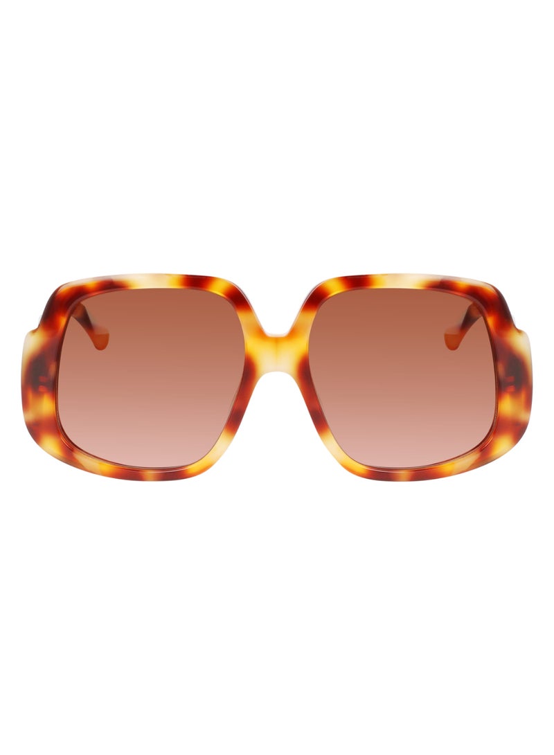 Longchamp Women's UV Protection Square Shape Acetate Sunglasses LO709S-217-5917 - Lens Size: 59 - Light Havana - Image 1