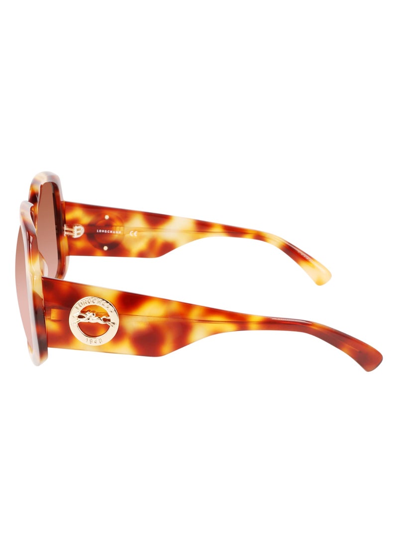 Longchamp Women's UV Protection Square Shape Acetate Sunglasses LO709S-217-5917 - Lens Size: 59 - Light Havana - Image 4