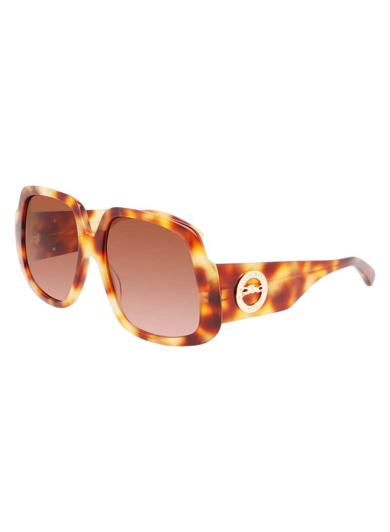 Longchamp Women's UV Protection Square Shape Acetate Sunglasses LO709S-217-5917 - Lens Size: 59 - Light Havana - Image 2
