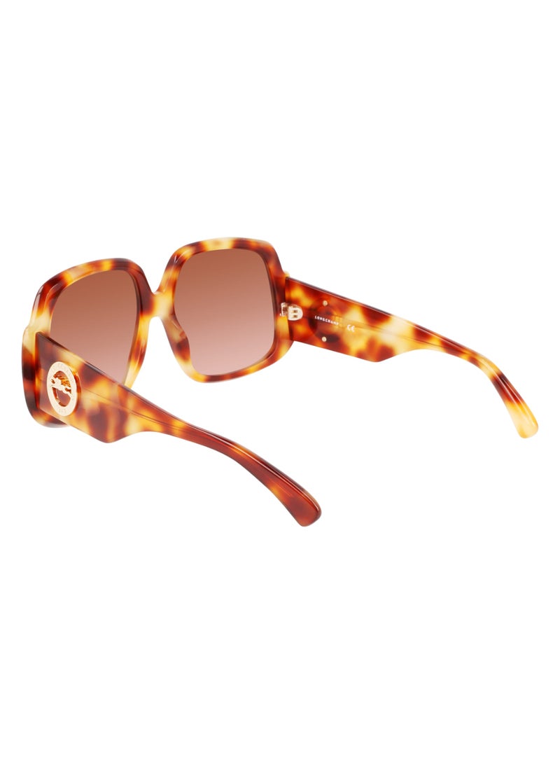 Longchamp Women's UV Protection Square Shape Acetate Sunglasses LO709S-217-5917 - Lens Size: 59 - Light Havana - Image 5