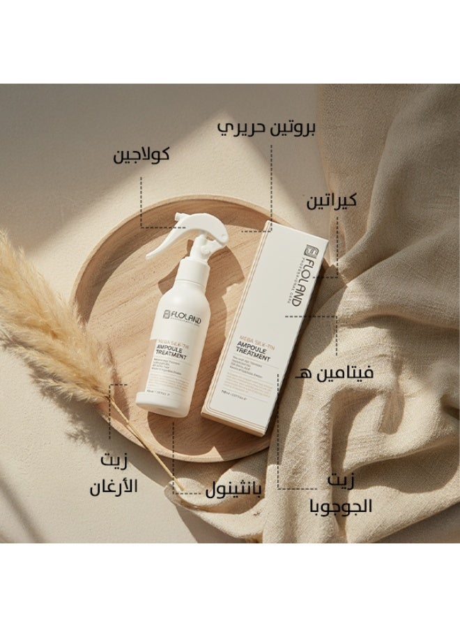 Floland Keratin & Plant Protein Ampoule Treatment 150ml | Restores Shine & Strength | Damaged Hair Repair | K-Beauty - Image 3